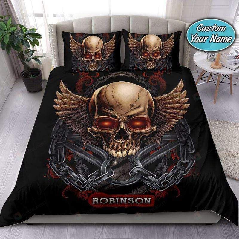 Swing Skull Personalized Custom Name Duvet Cover Bedding Set