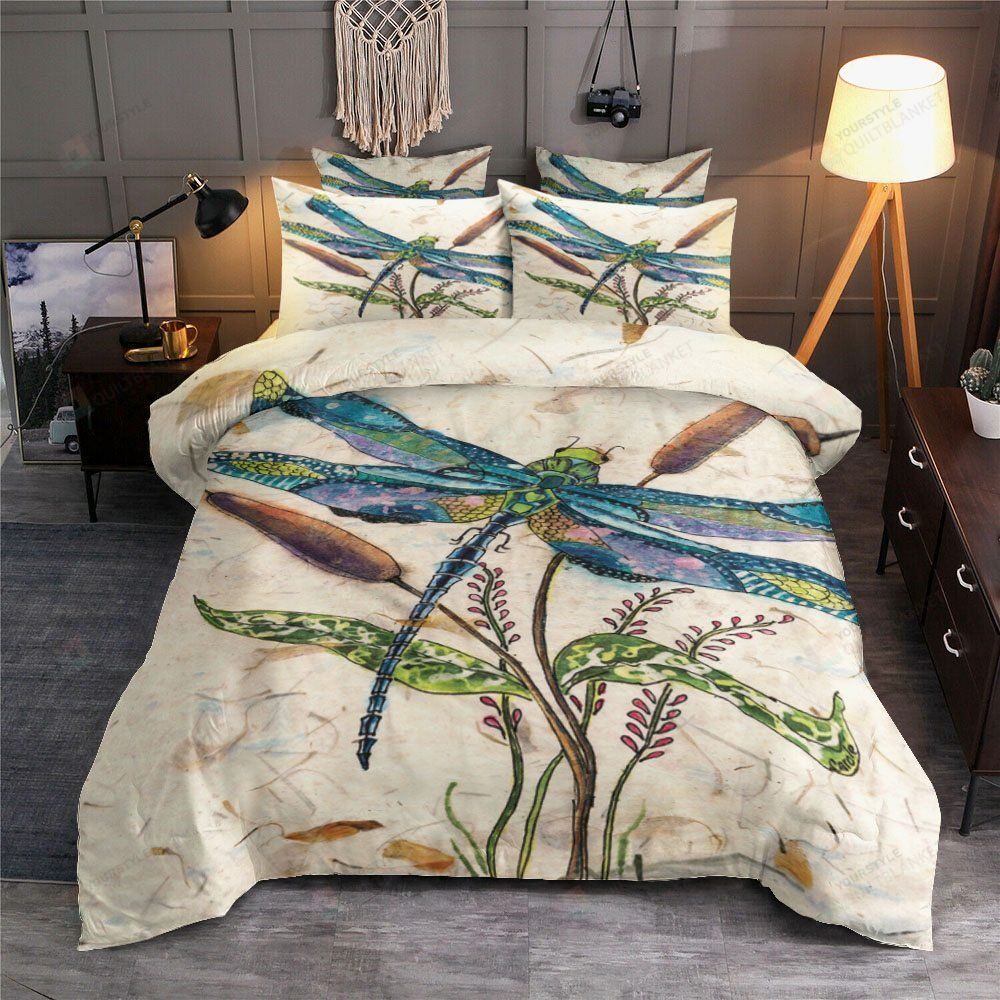 Dragonfly Painting Bedding Set (Duvet Cover & Pillow Cases)
