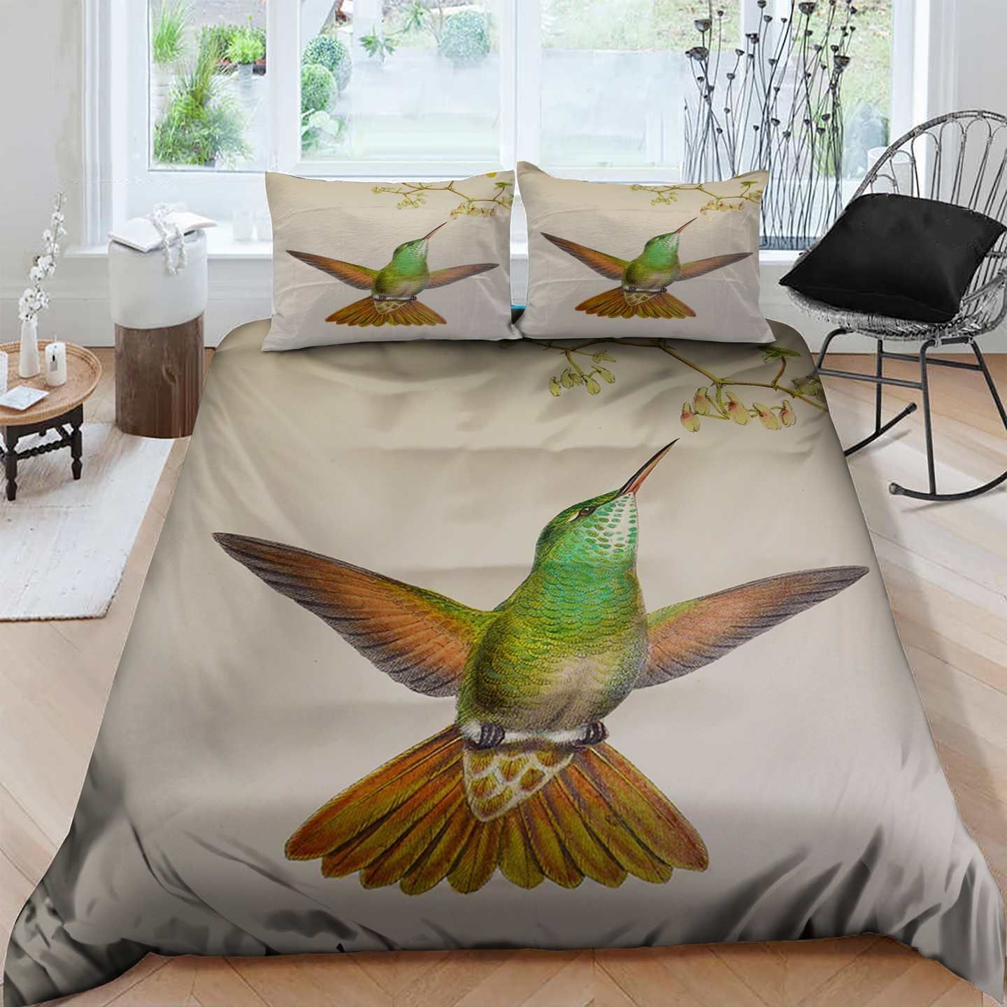 Hummingbird Cotton Bed Sheets Spread Comforter Duvet Cover Bedding Sets