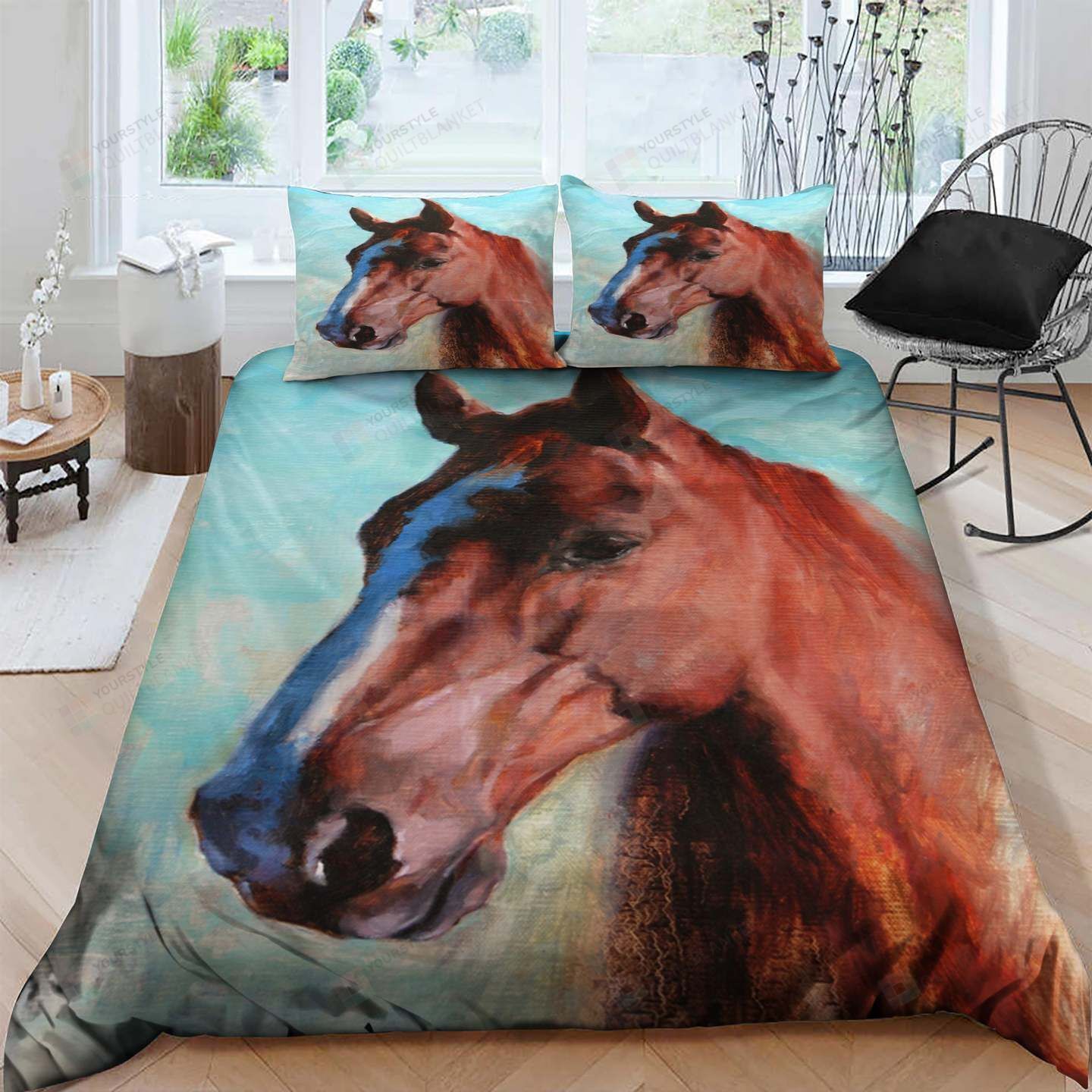 Horse Cotton Bed Sheets Spread Comforter Duvet Cover Bedding Sets