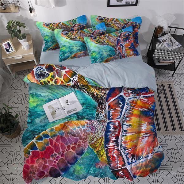 Turtle Cotton Bed Sheets Spread Comforter Duvet Cover Bedding Sets