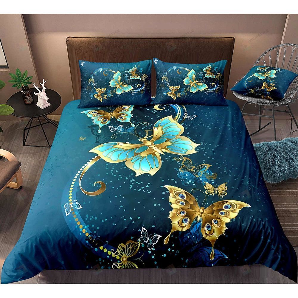 Butterfly Bed Sheets Spread Duvet Cover Bedding Set