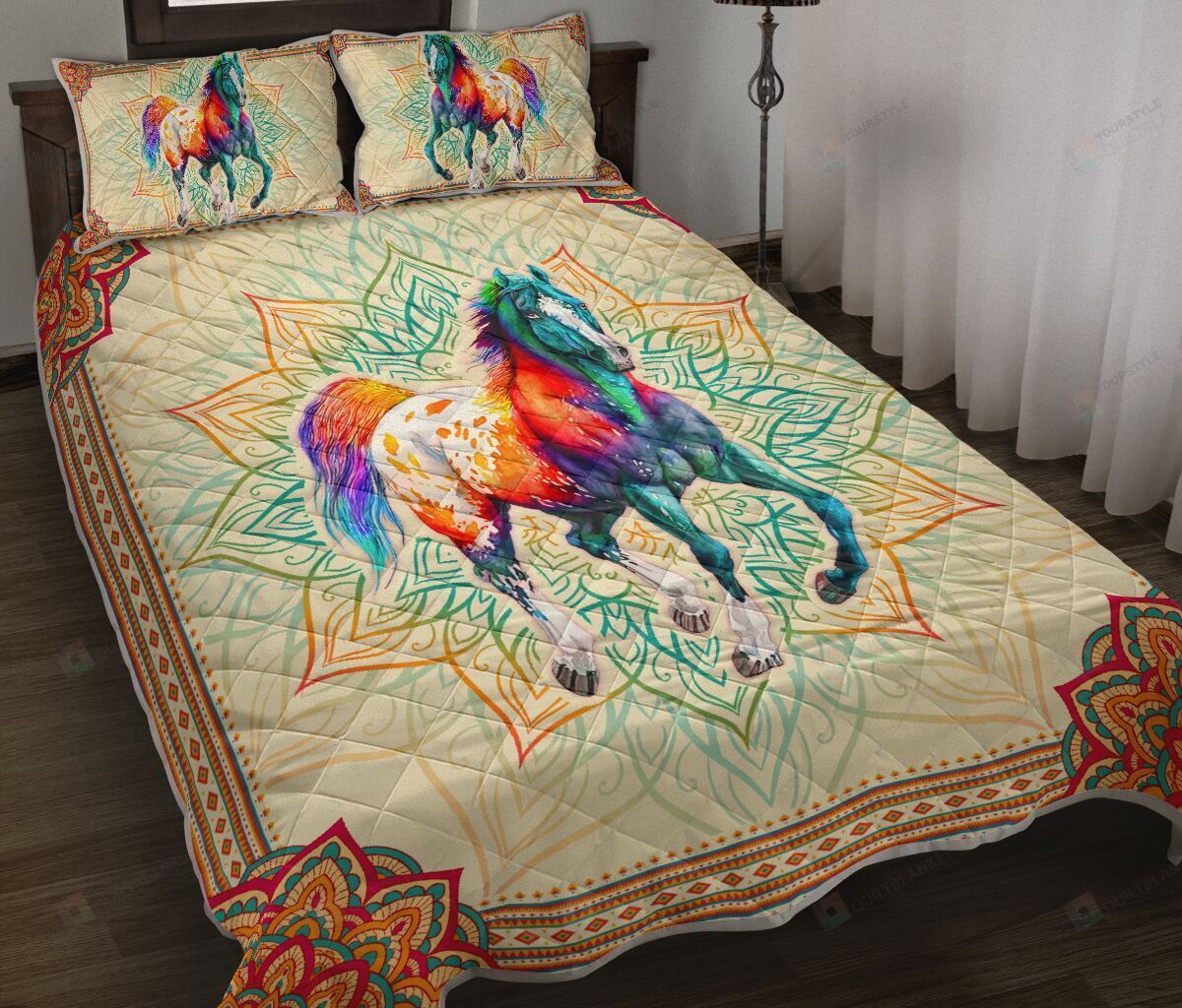 Horse Mandala Native Quilt Bedding Set