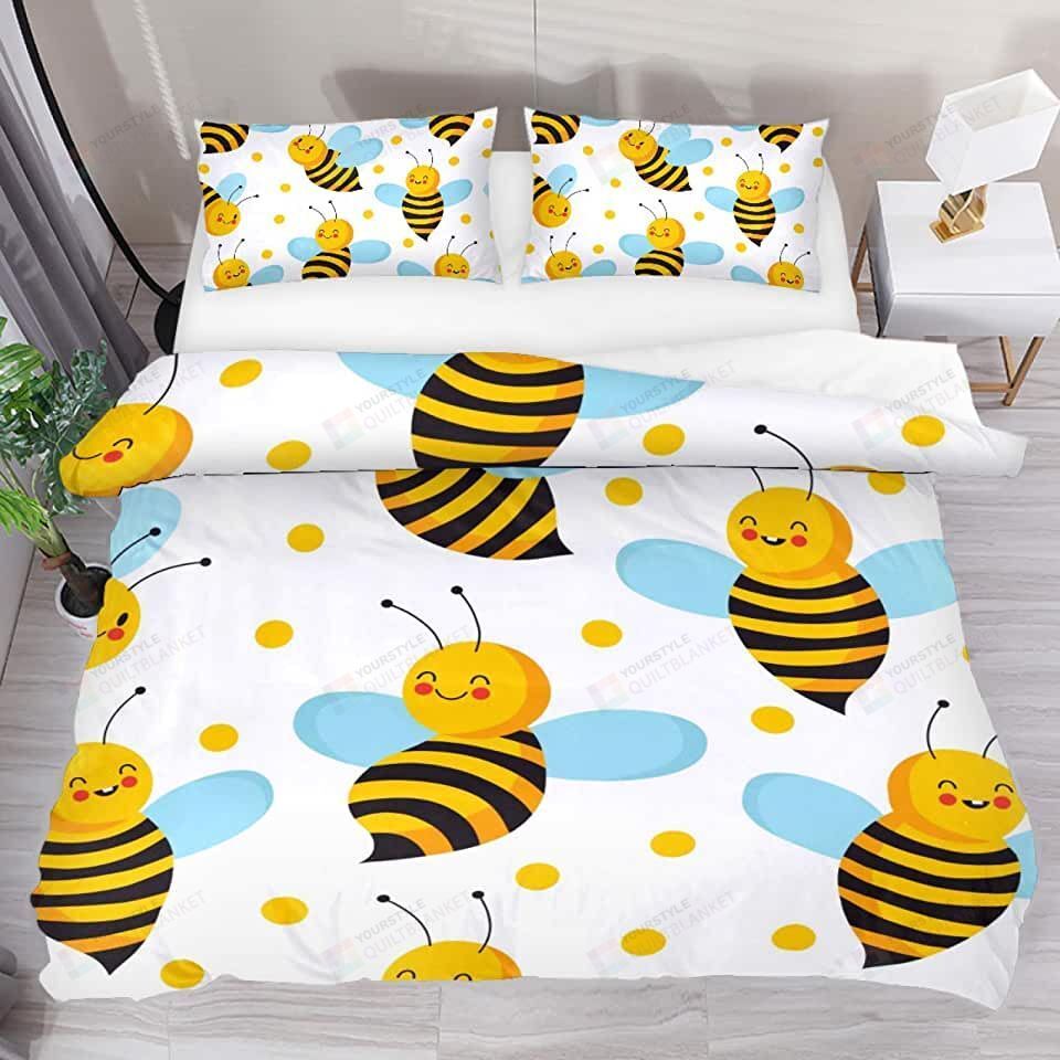 Cute Flying Bees Bed Sheets Duvet Cover Bedding Sets