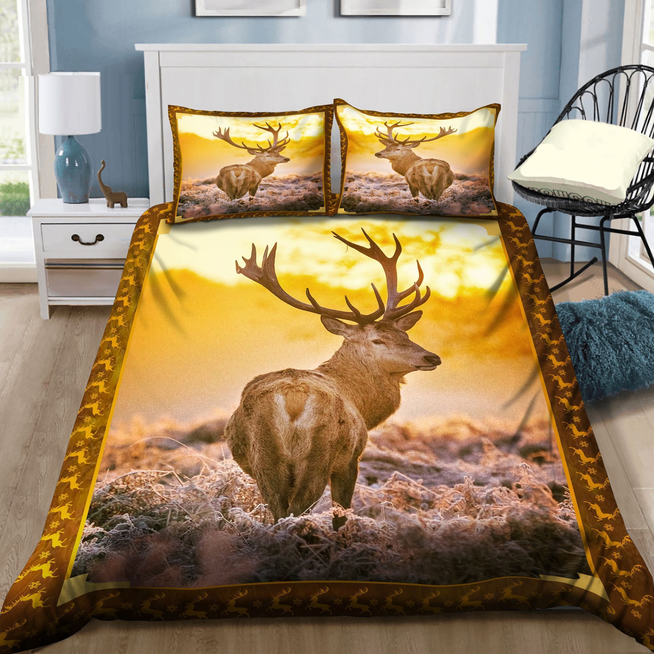 Deer Bedding Set Bed Sheets Spread Comforter Duvet Cover Bedding Sets