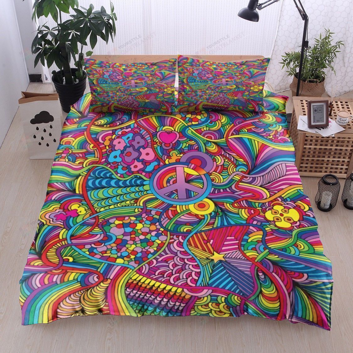 Hippie Cotton Bed Sheets Spread Comforter Duvet Cover Bedding Sets