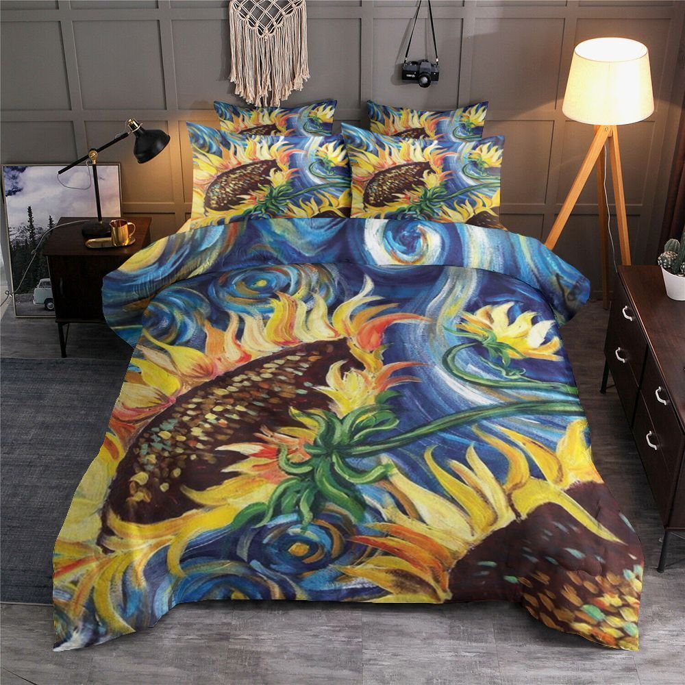 Sunflower Cotton Bed Sheets Spread Comforter Duvet Cover Bedding Sets