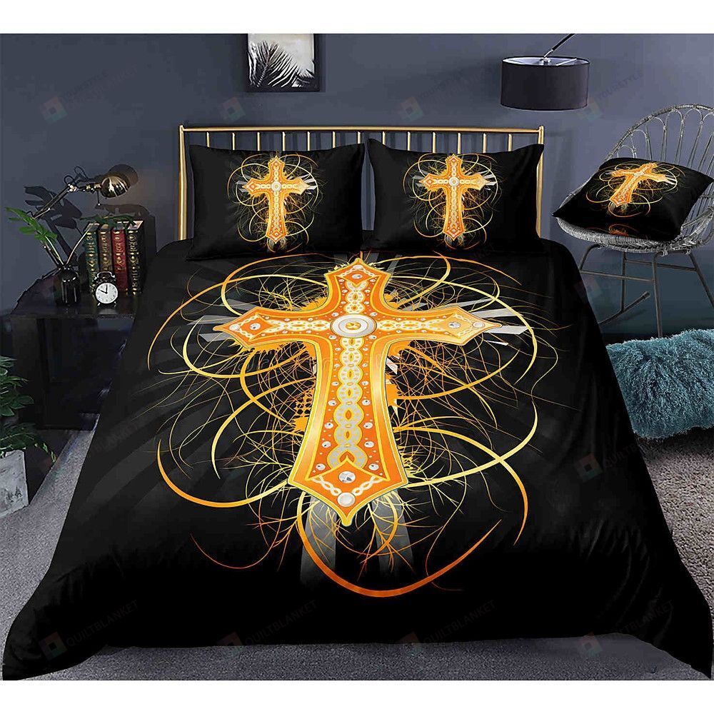 Easter Cross Bedding Set Cotton Bed Sheets Spread Comforter Duvet Cover Bedding Sets