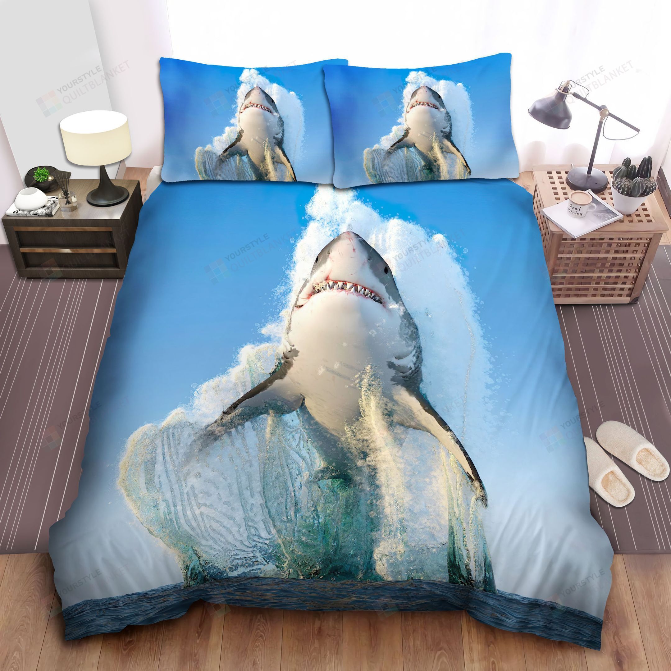 Jumping Shark Bed Sheets Spread Comforter Duvet Cover Bedding Sets