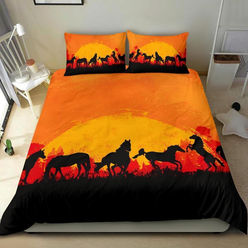 Horses Cotton Bed Sheets Spread Comforter Duvet Cover Bedding Sets