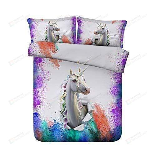 Pink Unicorn Teens Girls Printed  Duvet Cover Bedding Set