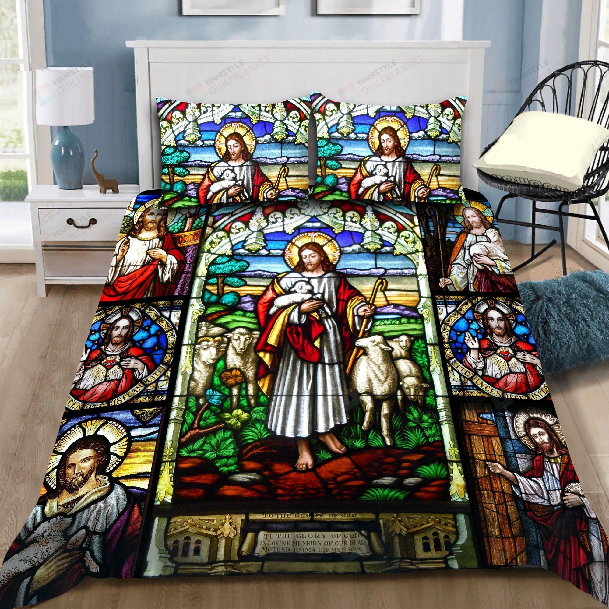 Jesus Cotton Bed Sheets Spread Comforter Duvet Cover Bedding Sets