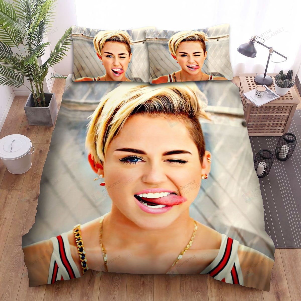 Miley Cyrus Photoshoot Bed Sheets Spread Duvet Cover Bedding Sets