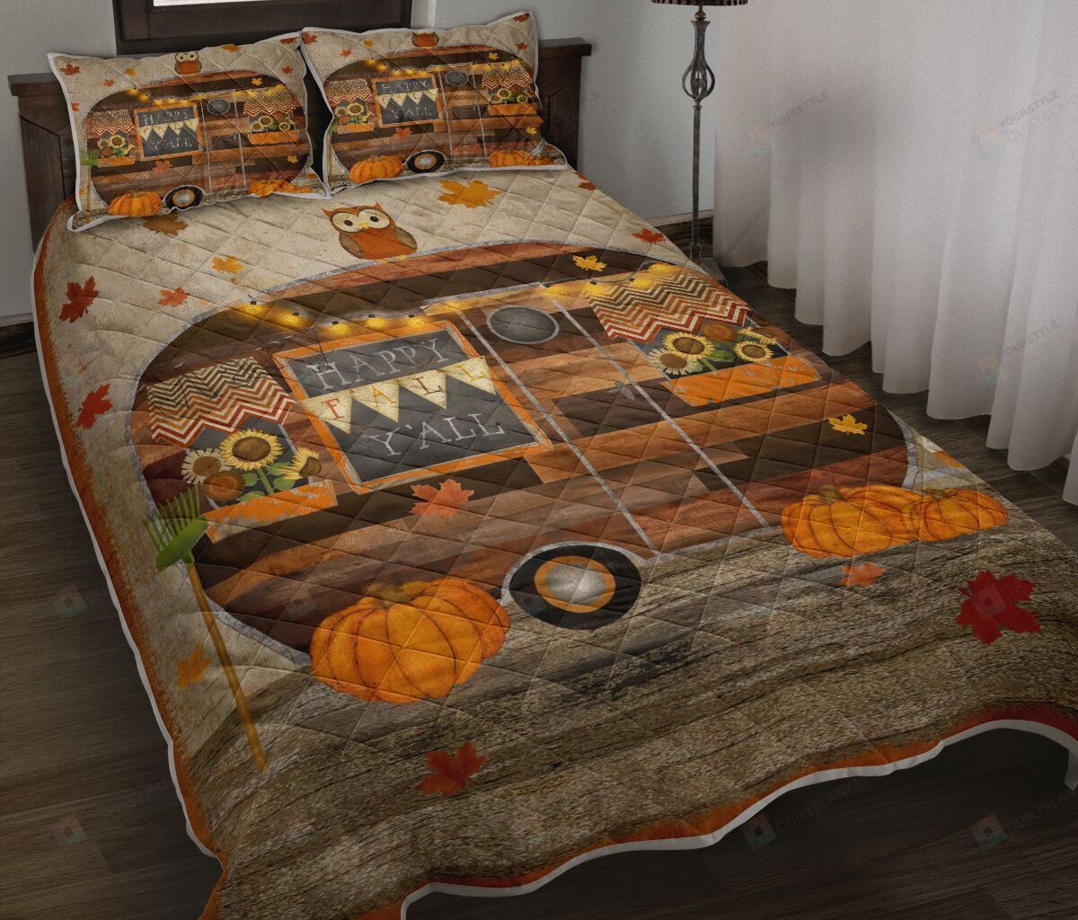 Camping Happy Fall Y'all Quilt Bedding Set