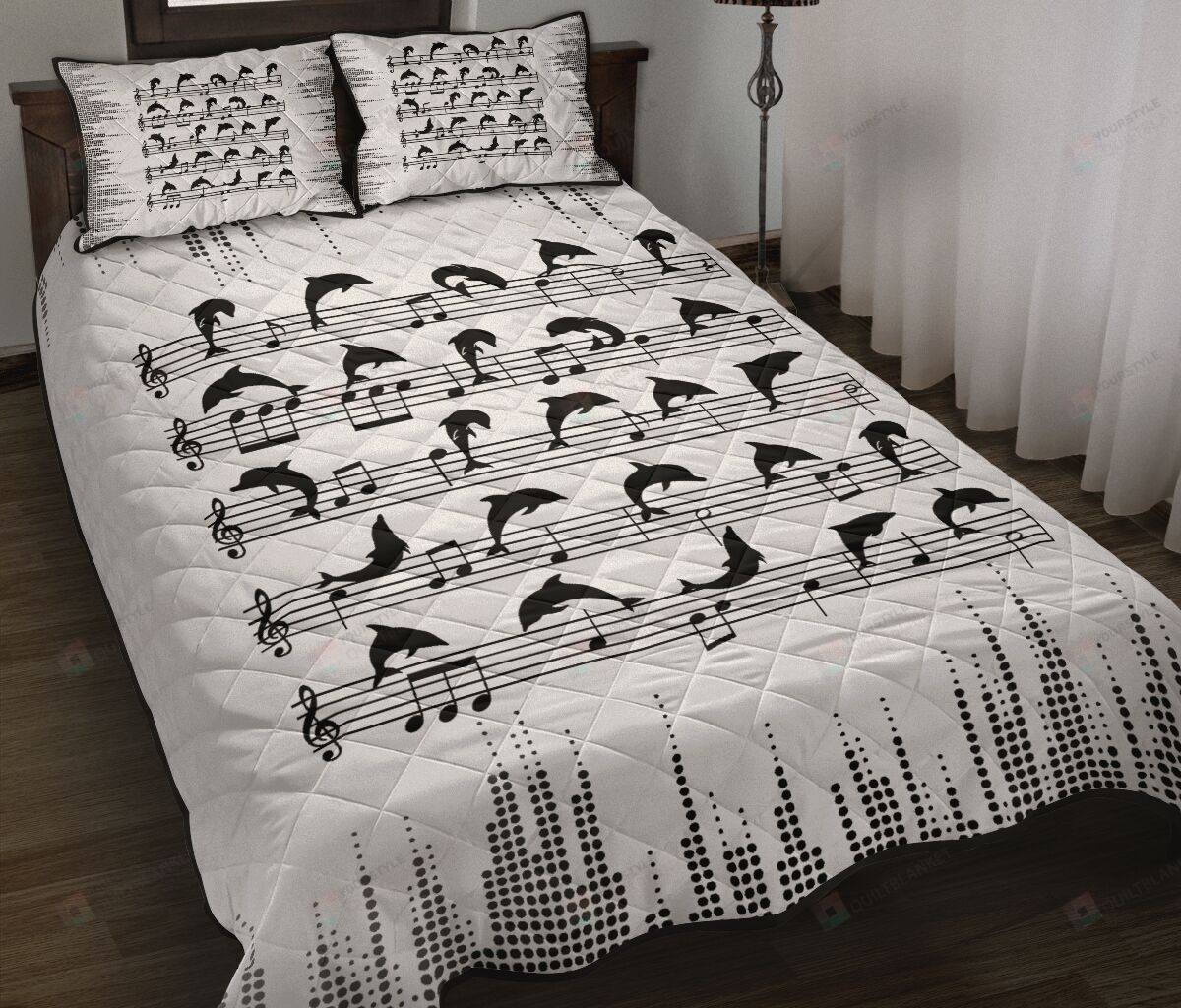 Dolphin Staves Style Quilt Bedding Set