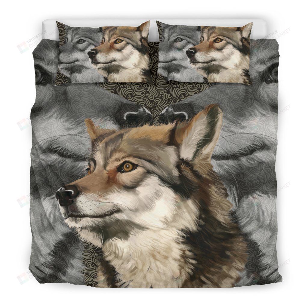 Wolf Cotton Bed Sheets Spread Comforter Duvet Cover Bedding Sets