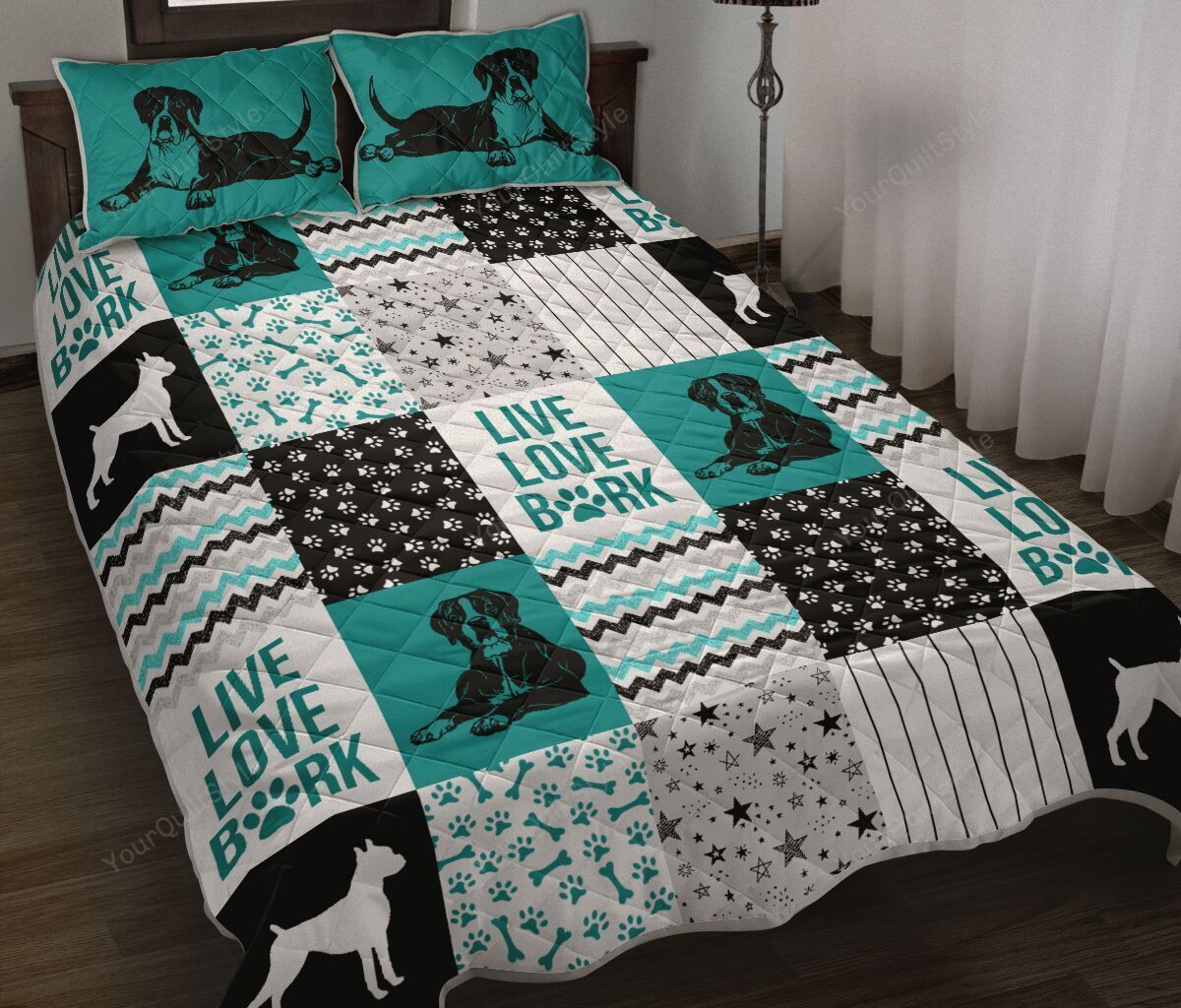 Boxer Shape Pattern Quilt Bedding Set