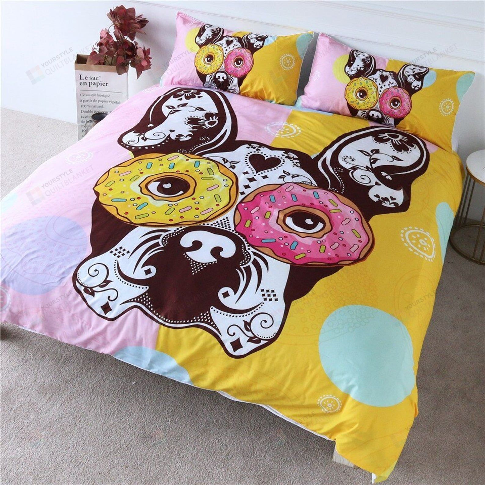 Donut Dog Bedding Set (Duvet Cover & Pillow Cases)