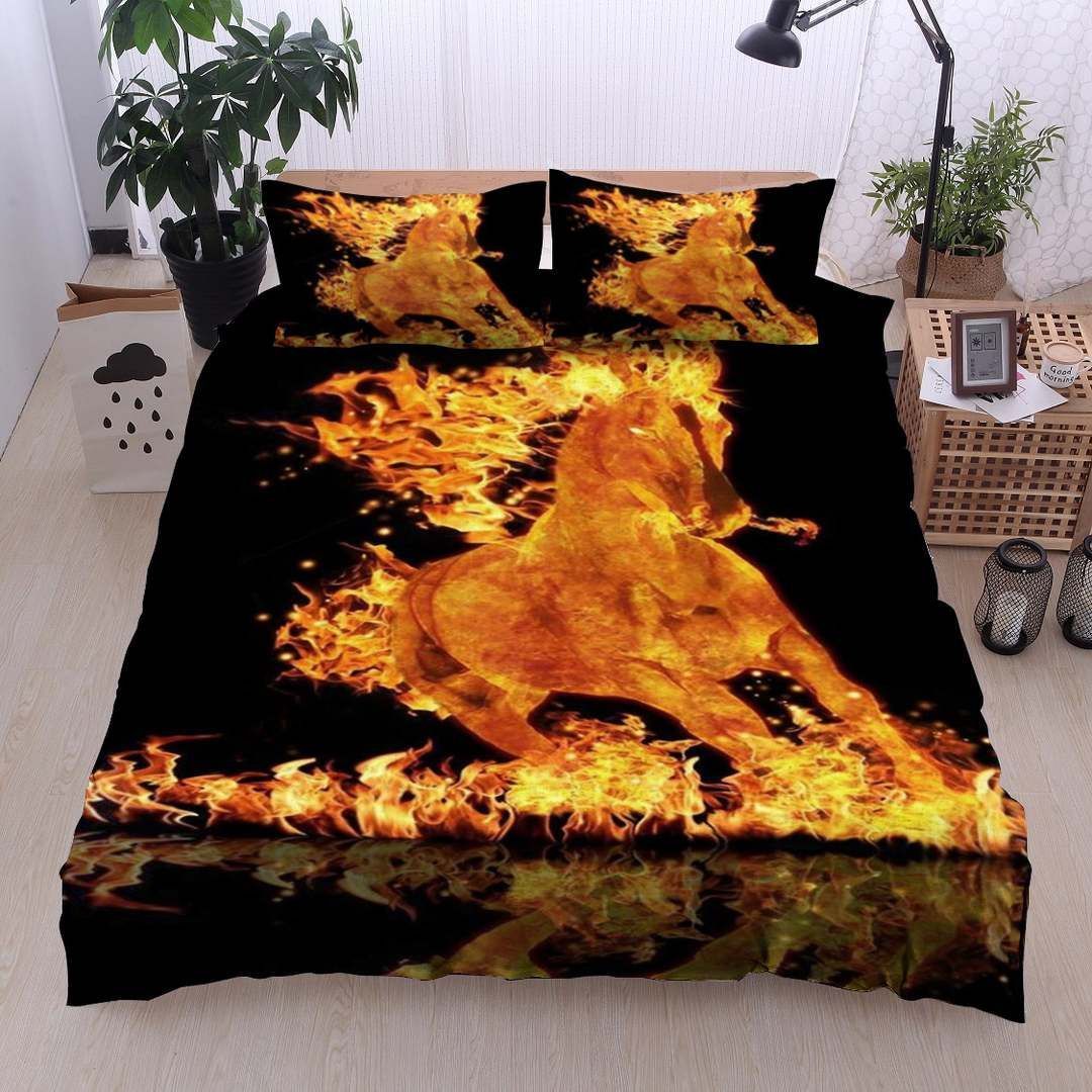 Firehorse Cotton Bed Sheets Spread Comforter Duvet Cover Bedding Sets