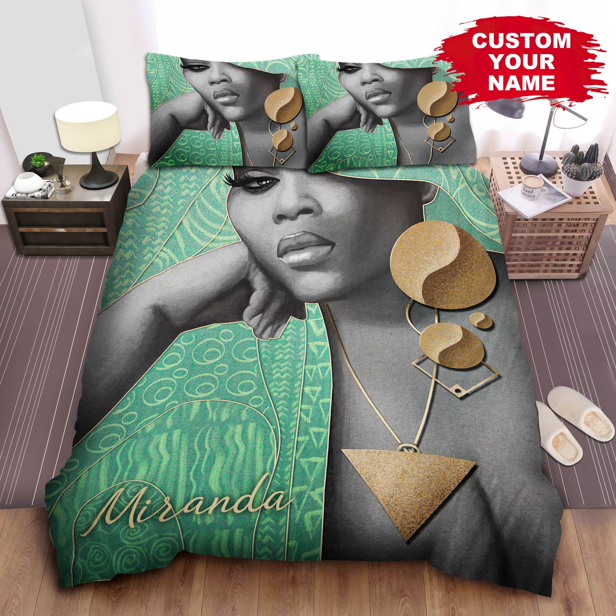 Black Woman Bed Sheets Spread Comforter Duvet Cover Bedding Sets