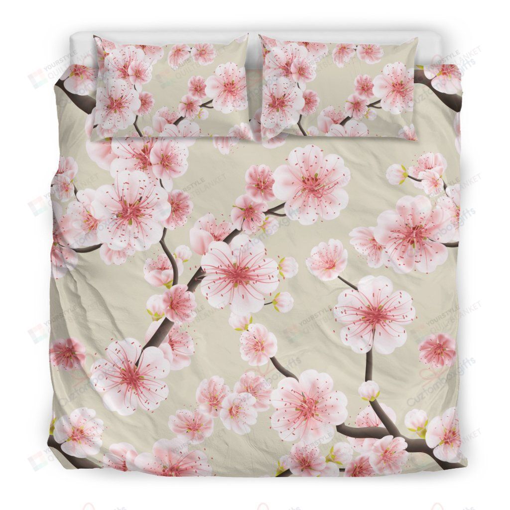 Cherry Blossom Bedding Set Bed Sheets Spread Comforter Duvet Cover Bedding Sets