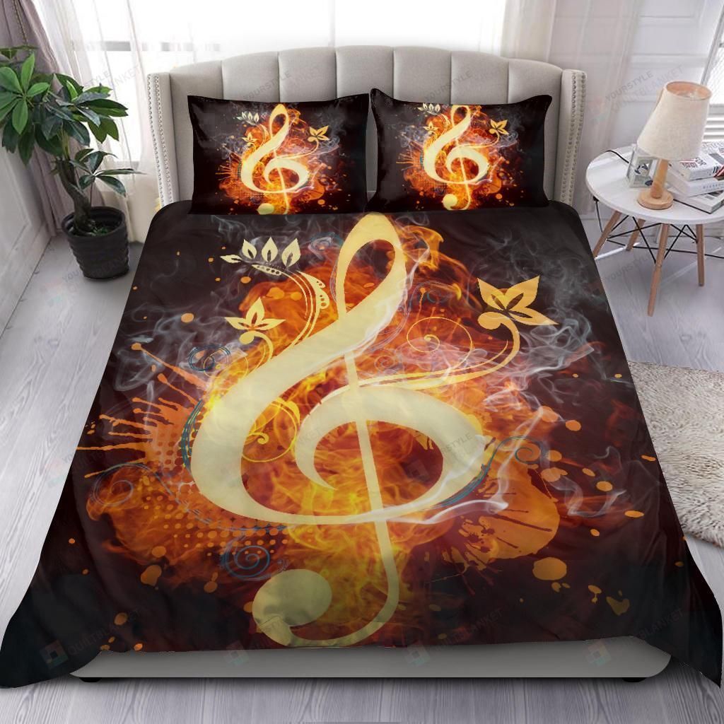 Lovely Music On Fire Bedding Set Bed Sheets Spread Comforter Duvet Cover Bedding Sets