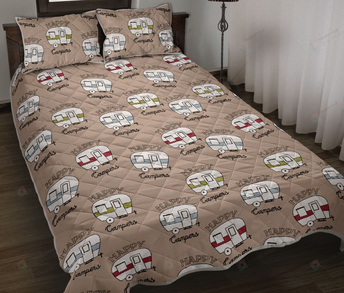 Camping Van Happy Campers Quilt Bedding Set