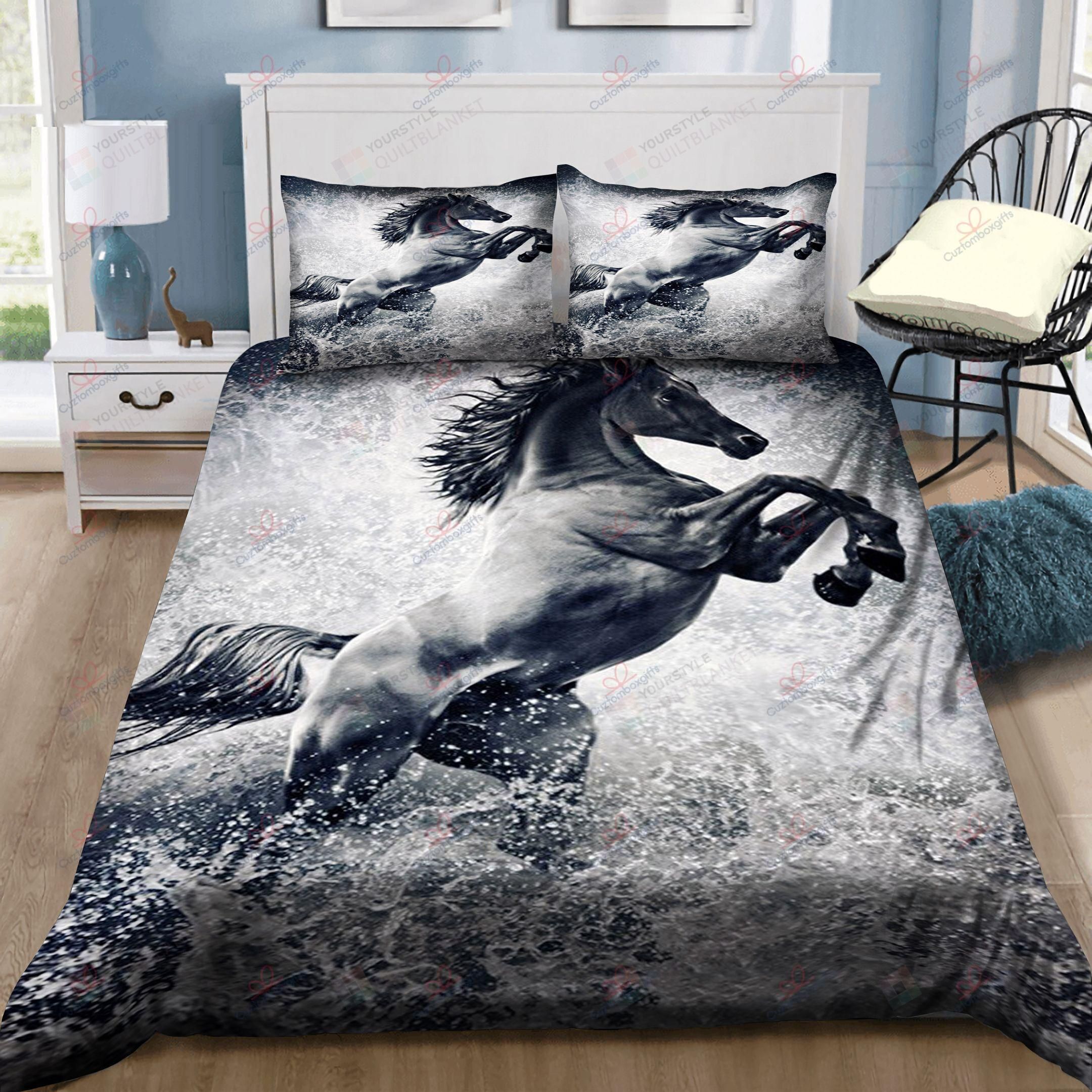 Beautiful Horse Bed Sheets Spread Duvet Cover Bedding Set