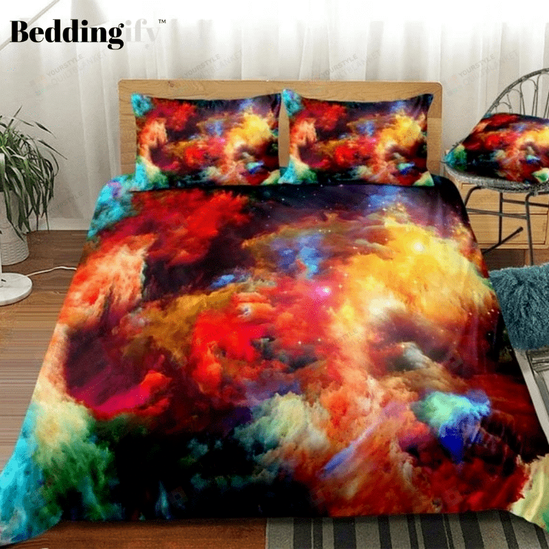 Galaxy Colorful Clouds Bed Sheets Spread Duvet Cover Bedding Sets