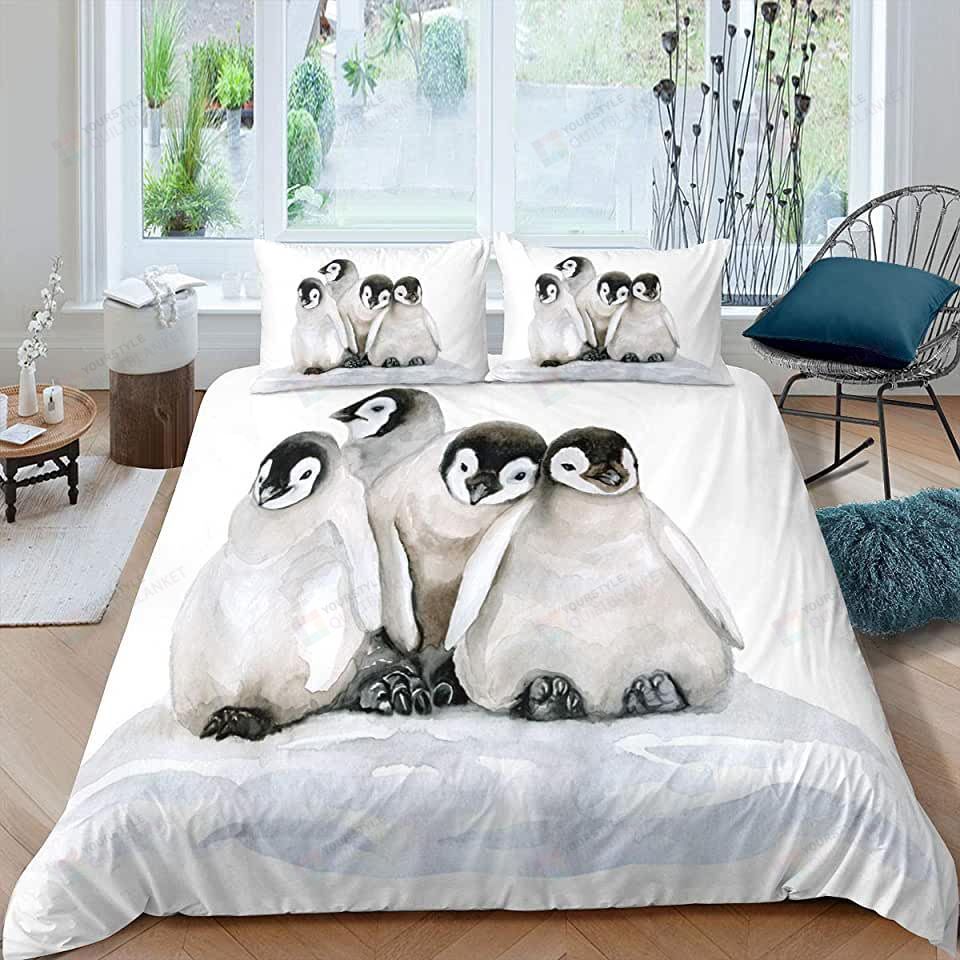 Lovely Penguins Bed Sheets Spread Comforter Duvet Cover Bedding Sets