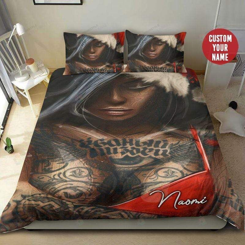 Black Girl Tattoo Noel Custom Name Duvet Cover Bedding Set