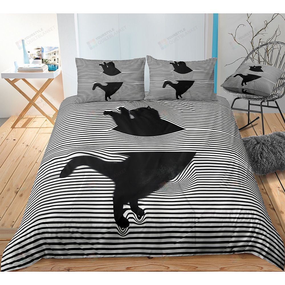 Black Cat Bedding Set Cotton Bed Sheets Spread Comforter Duvet Cover Bedding Sets