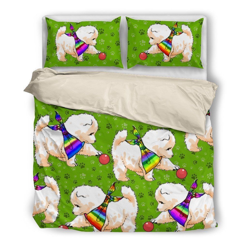 Samoyed Cotton Bed Sheets Spread Comforter Duvet Cover Bedding Sets