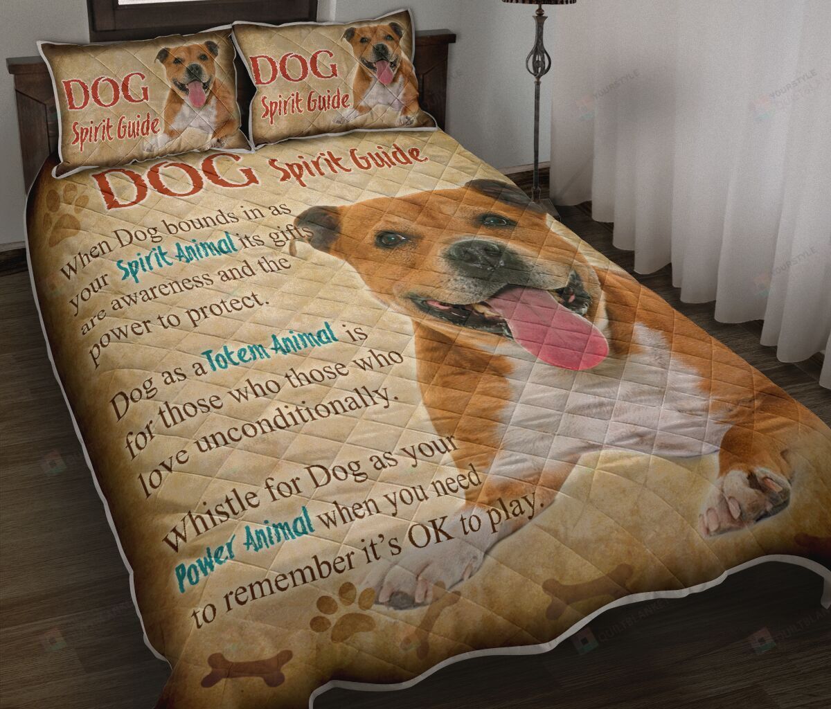 Pitbull Spirit Guide Quilt Bedding Set