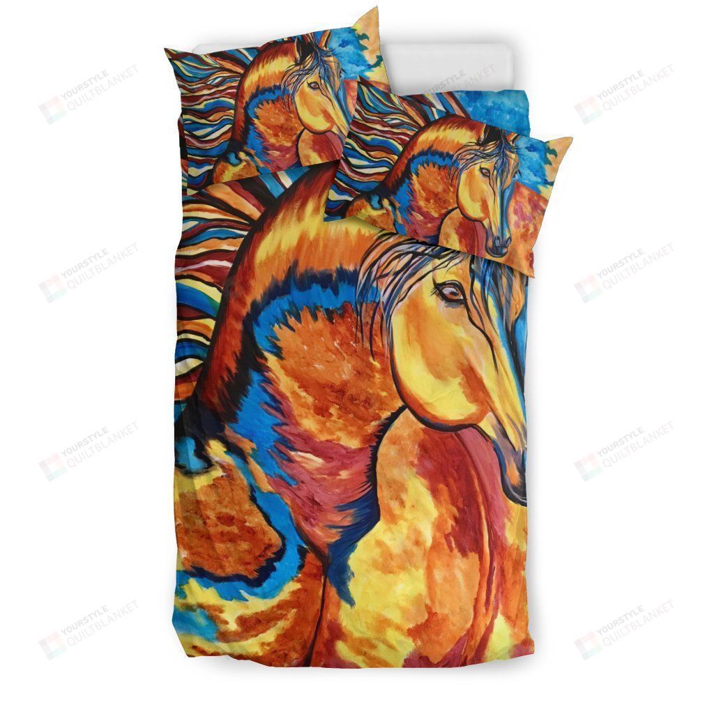 Horse Cotton Bed Sheets Spread Comforter Duvet Cover Bedding Sets