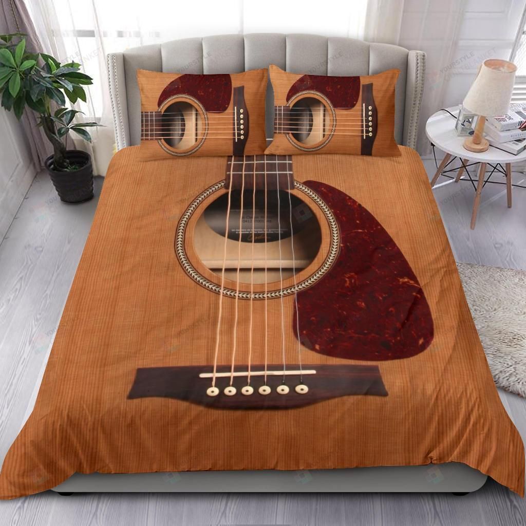 Wooden Guitar Duvet Cover Bedding Set