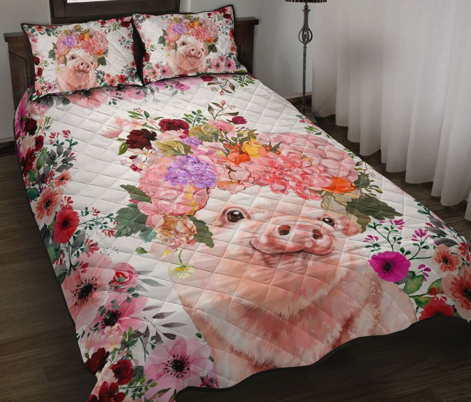 Lovely Pig And Flower Quilt Bedding Set Cotton Bed Sheets Spread Comforter Duvet Cover Bedding Sets