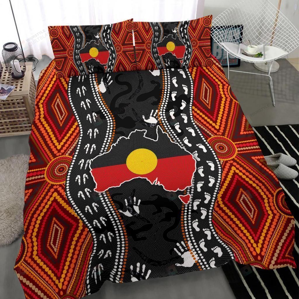 Aboriginal Australia Indigenous Map Duvet Cover Bedding Set