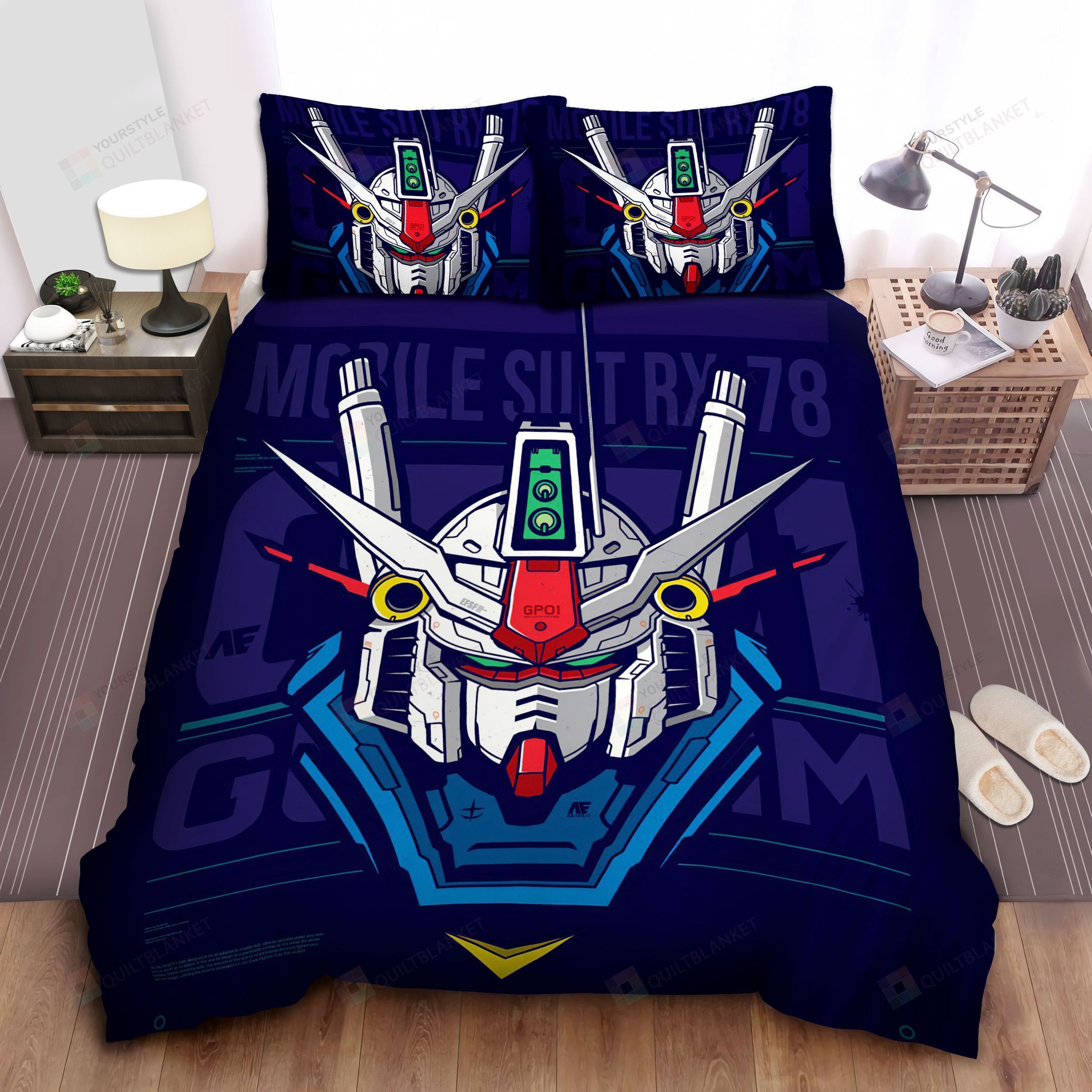 Gundam Head Bed Sheets Spread Comforter Duvet Cover Bedding Sets