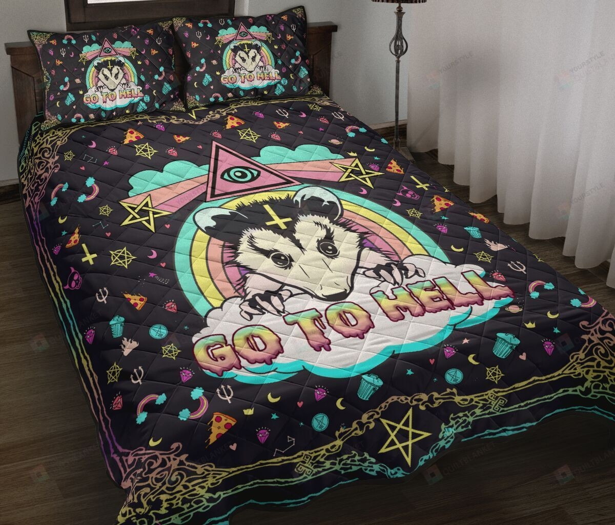 Opossum Go To Hell Quilt Bedding