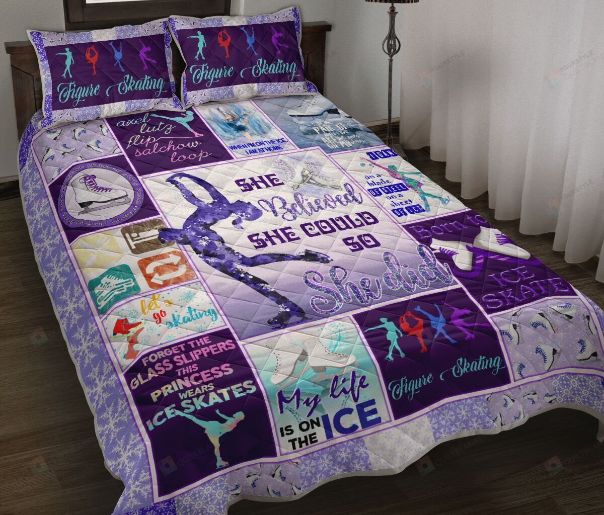 Figure Skating Quilt Bedding Set