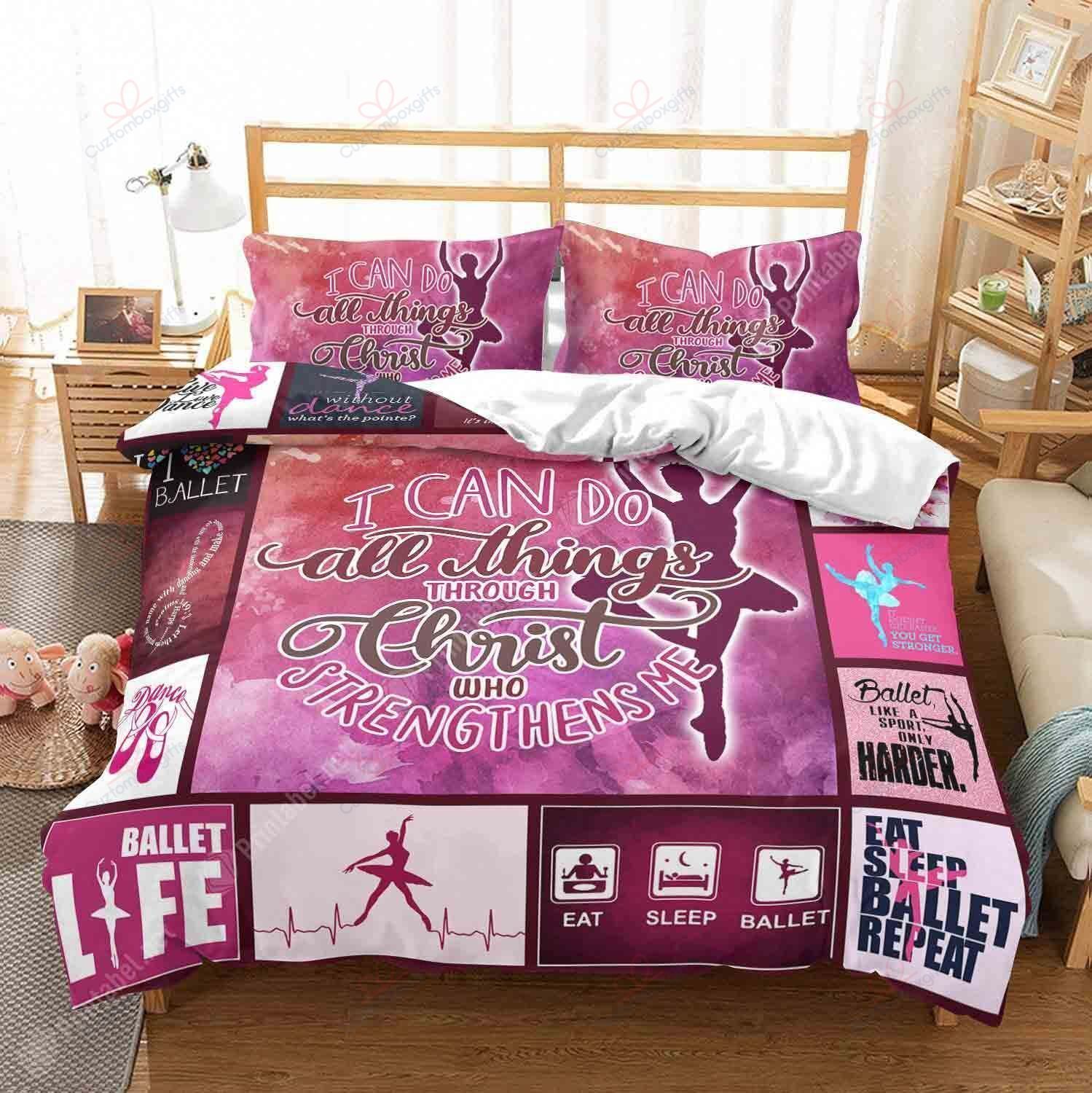 Ballet  I Can Do All Things Bedding Set Bed Sheets Spread Comforter Duvet Cover Bedding Sets