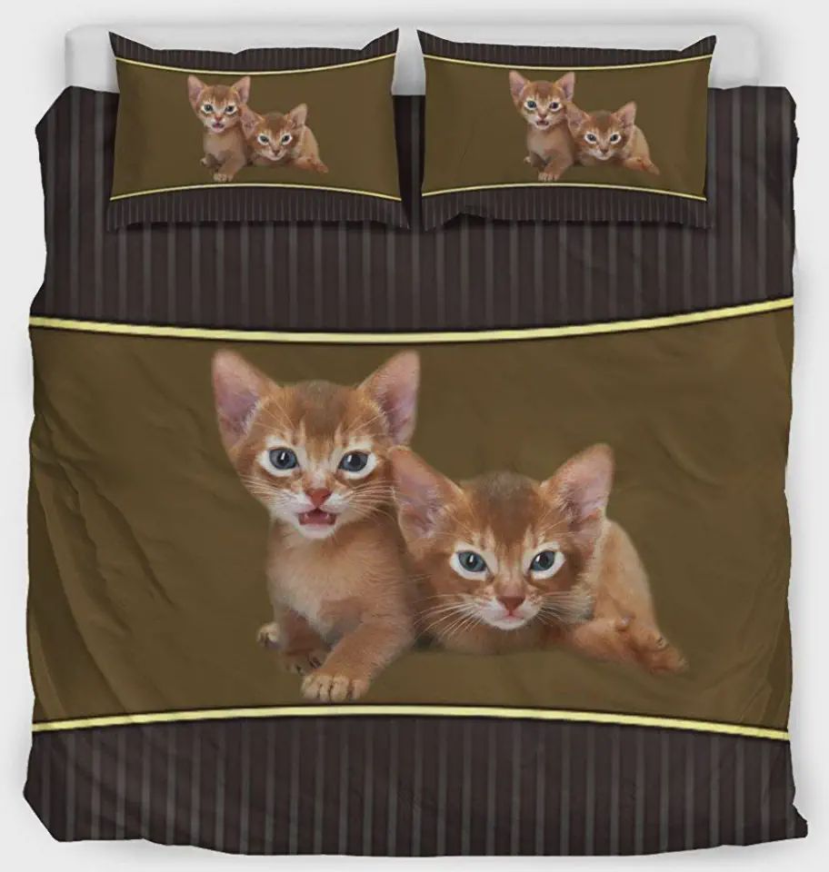 Abyssinian Cat Print Bedding Set Bed Sheets Spread Comforter Duvet Cover Bedding Sets