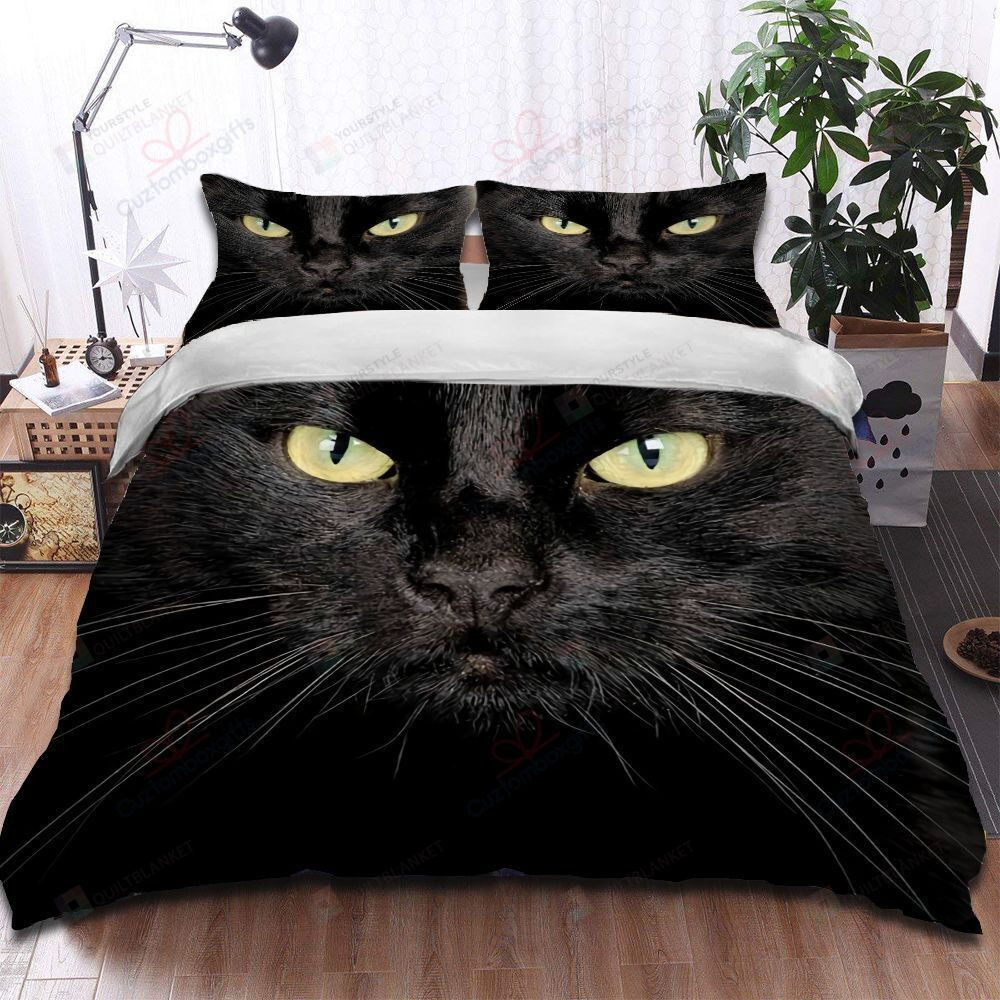 Black Cat Eyes Bedding Set (Duvet Cover & Pillow Cases)