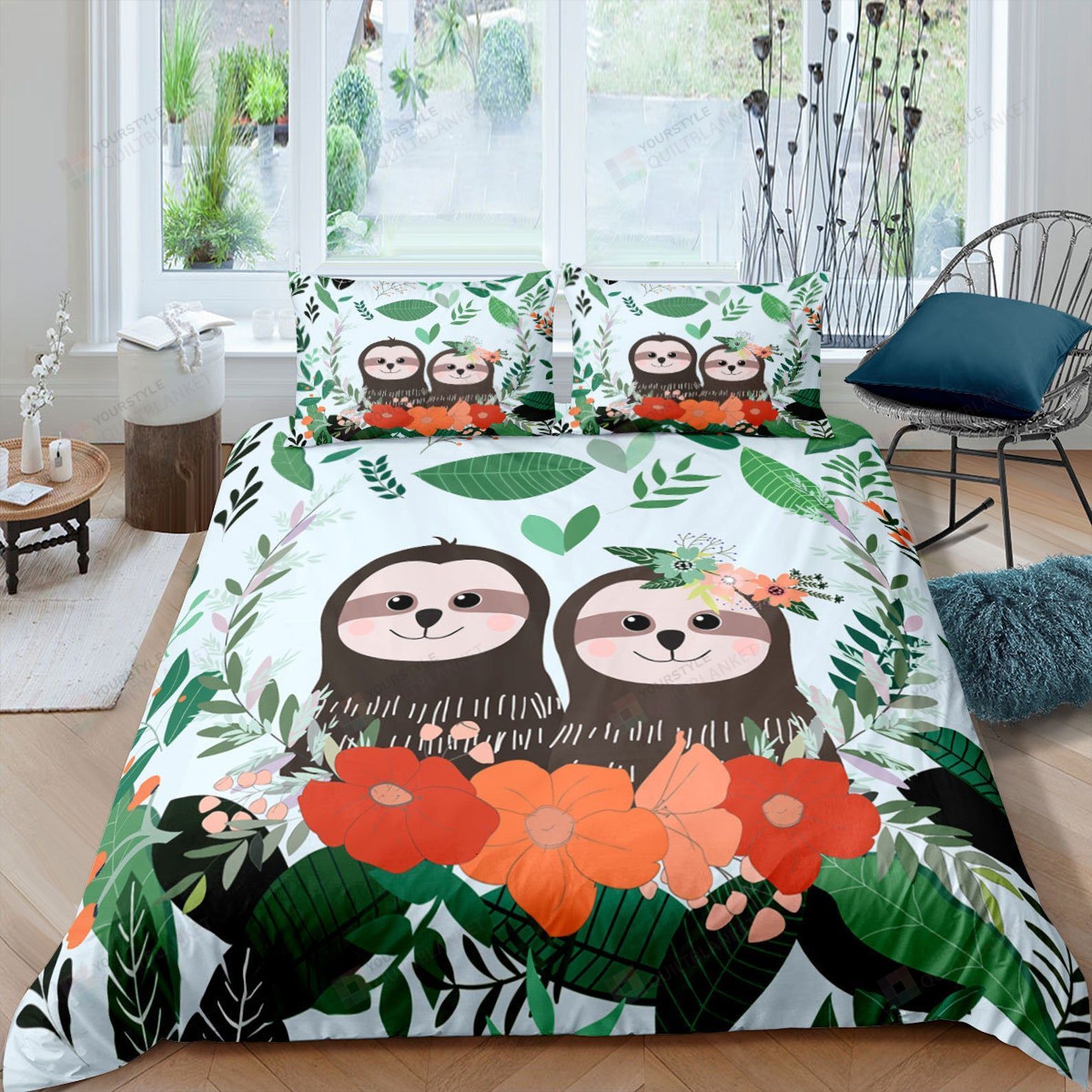 Lovely Sloths Bed Sheets Duvet Cover Bedding Sets