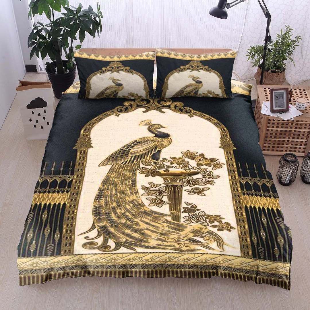 Peacock Cotton Bed Sheets Spread Comforter Duvet Cover Bedding Sets