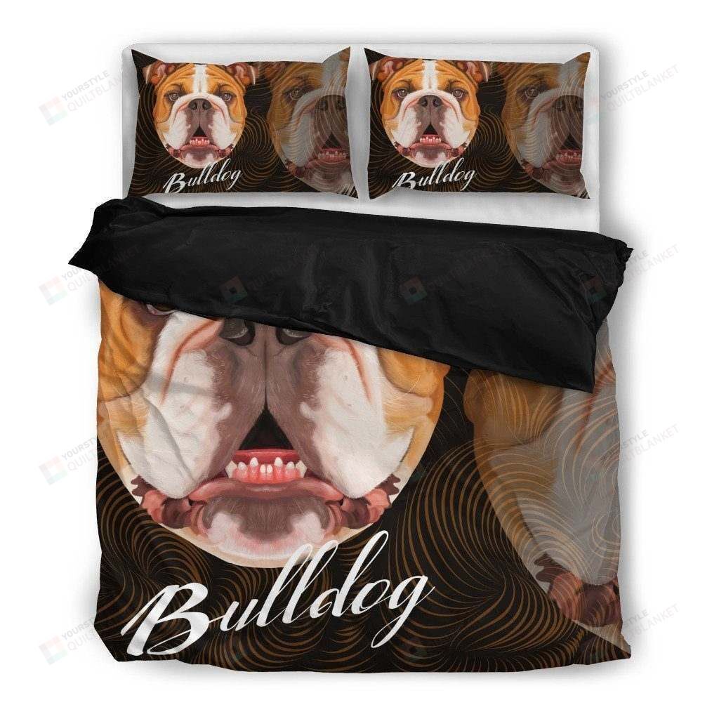 Bulldog Cotton Bed Sheets Spread Comforter Duvet Cover Bedding Sets