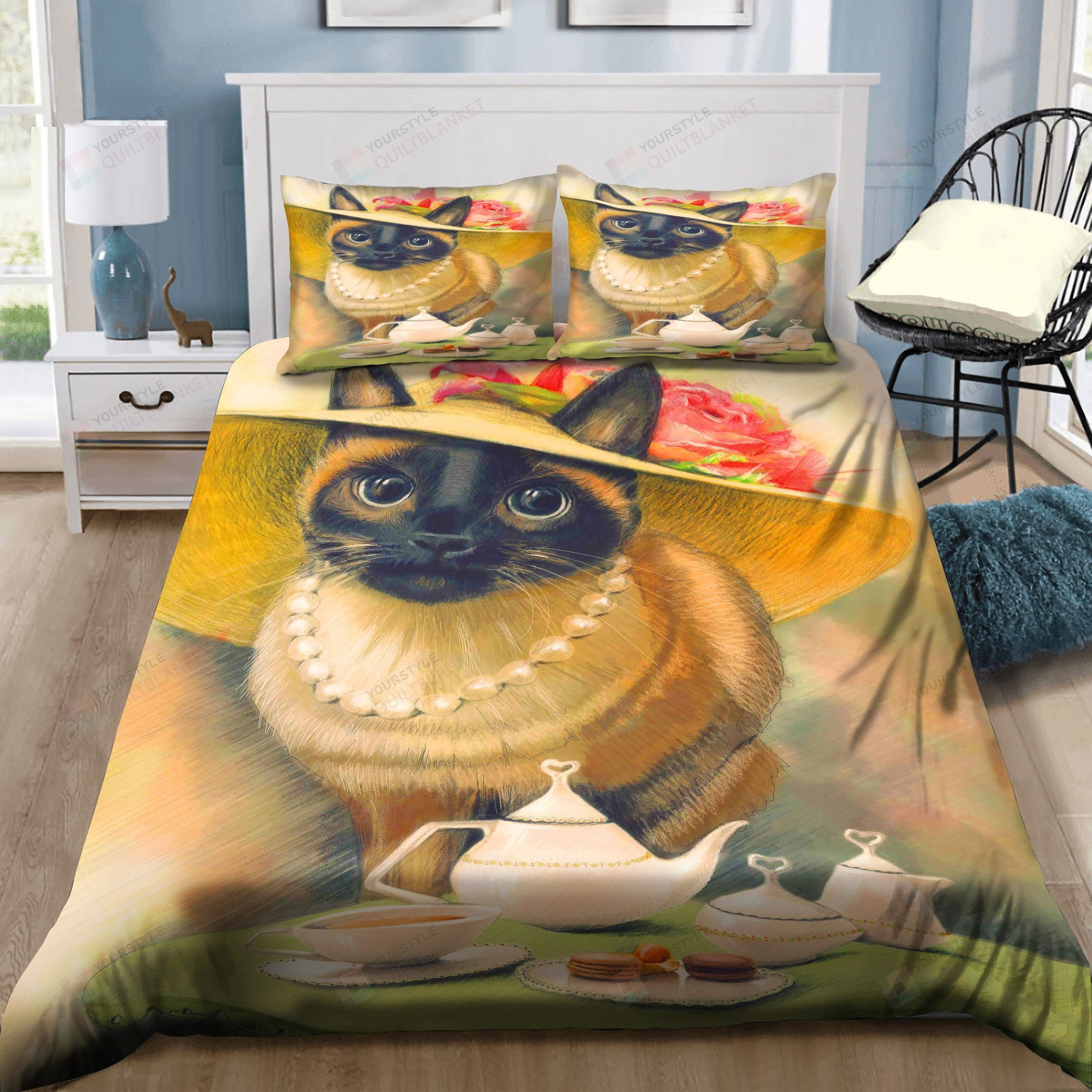 Lady Cat Bedding Set Bed Sheets Spread Comforter Duvet Cover Bedding Sets