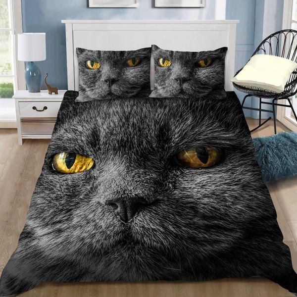 British Shorthair Cat Love Bedding Set Cotton Bed Sheets Spread Comforter Duvet Cover Bedding Sets