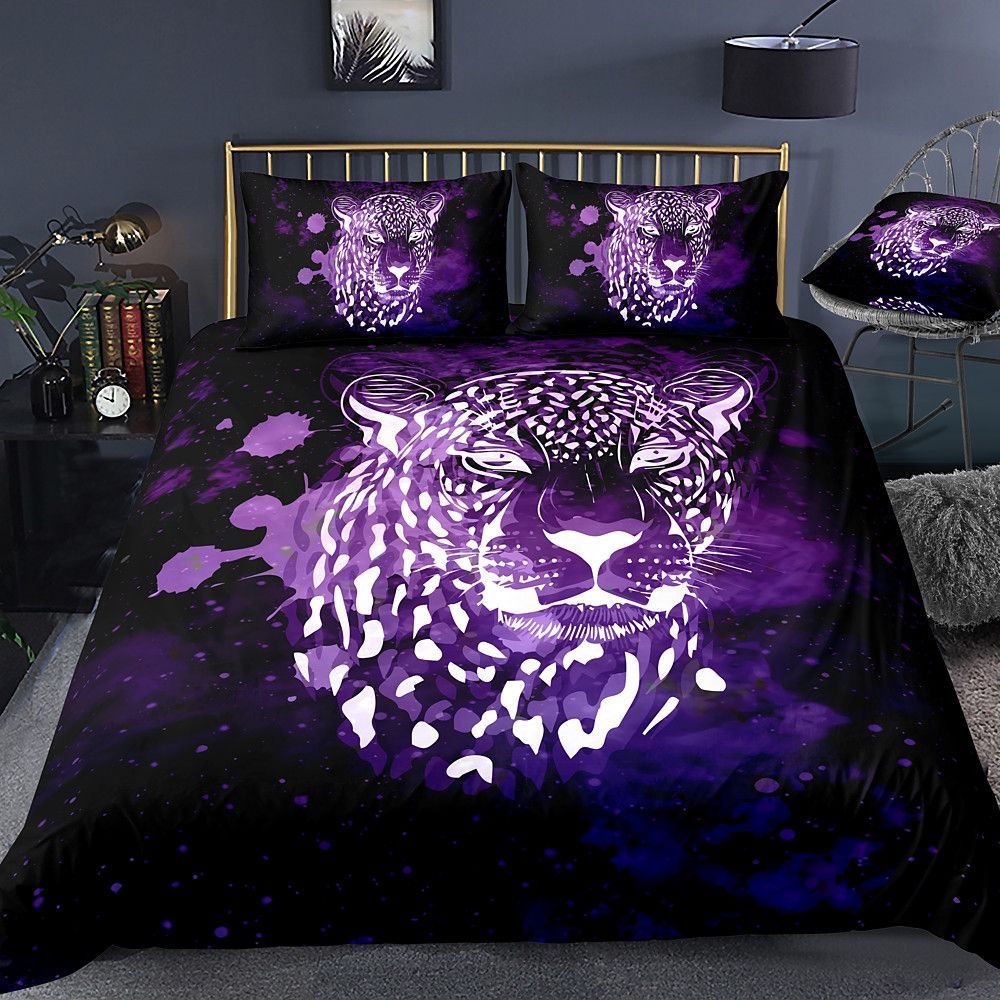 Leopard Pattern Bedding Set Bed Sheets Spread Comforter Duvet Cover Bedding Sets